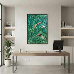 Minimalist Mint Green Sea Swimmer Art for Wall Decor #SS257