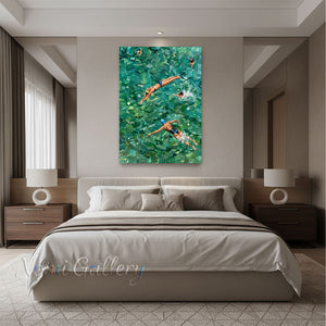 Minimalist Mint Green Sea Swimmer Art for Wall Decor #SS257