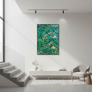 Minimalist Mint Green Sea Swimmer Art for Wall Decor #SS257