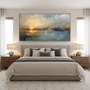 Abstract Sunset Ocean Oil Painting #SS112