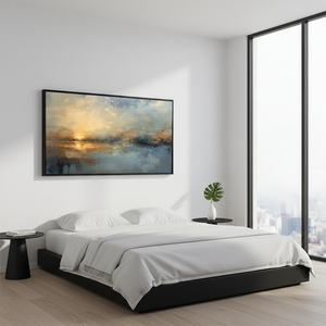 Abstract Sunset Ocean Oil Painting #SS112