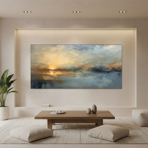 Abstract Sunset Ocean Oil Painting #SS112