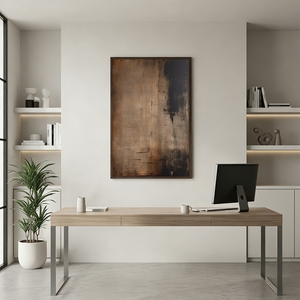Large Wabi Sabi Abstract Oil Painting - Earth Tone Textured Art #SS082