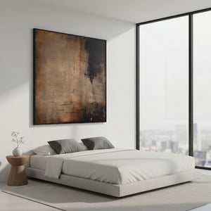 Wabi-Sabi Abstract Tranquility Oil Painting | Dark Earthy Wall Art #SS094
