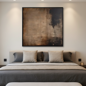 Wabi-Sabi Abstract Tranquility Oil Painting | Dark Earthy Wall Art #SS094