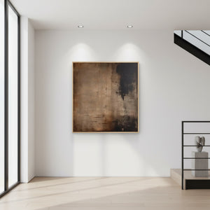 Wabi-Sabi Abstract Tranquility Oil Painting | Dark Earthy Wall Art #SS094