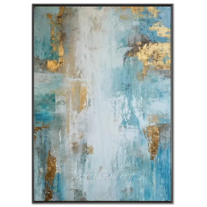 Abstract-blue-and-gold-textured-wall-art-black-frame-02.webp