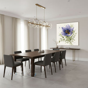 Handmade Abstract Purple Anemone Botanical Canvas Artwork #TC038