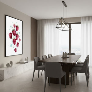 Modern Abstract Kitchen Wall Art - Raspberry Painting #SS253