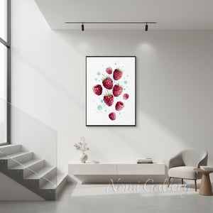 Modern Abstract Kitchen Wall Art - Raspberry Painting #SS253