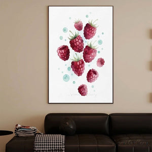 Modern Abstract Kitchen Wall Art - Raspberry Painting #SS253