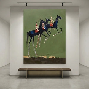 Handcrafted Folk Americana Oil Painting #SS308