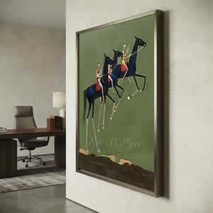 Handcrafted Folk Americana Oil Painting #SS308