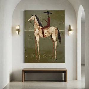 Americana Rider Wall Art for Living Room & Study #SS311