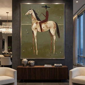 Americana Rider Wall Art for Living Room & Study #SS311