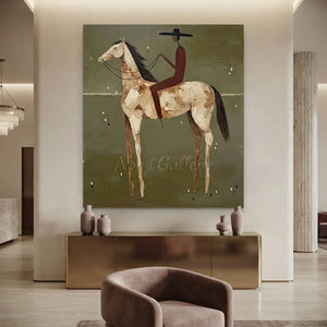 Americana Rider Wall Art for Living Room & Study #SS311