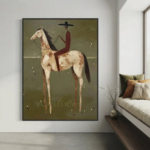 Americana Rider Wall Art for Living Room & Study #SS311