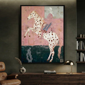 Original Pink Folk Art Canvas #SS310