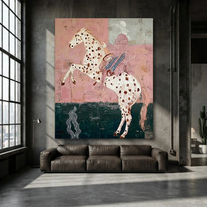 Original Pink Folk Art Canvas #SS310