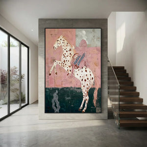 Original Pink Folk Art Canvas #SS310