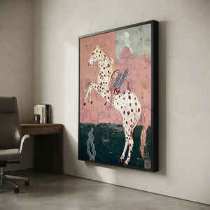 Original Pink Folk Art Canvas #SS310