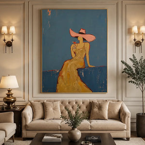 Handcrafted Abstract Cocktail Lady Oil Painting #SS312