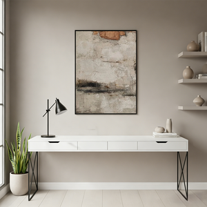 Minimalist Wabi-Sabi Abstract Painting | Textured Oil Art #HH001