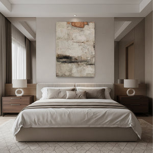 Minimalist Wabi-Sabi Abstract Painting | Textured Oil Art #HH001