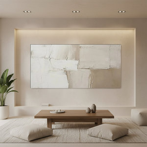 Minimalist Beige Abstract Textured Oil Painting #SS113