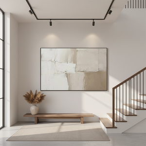 Minimalist Beige Abstract Textured Oil Painting #SS113