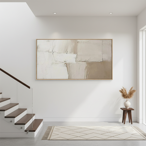 Minimalist Beige Abstract Textured Oil Painting #SS113