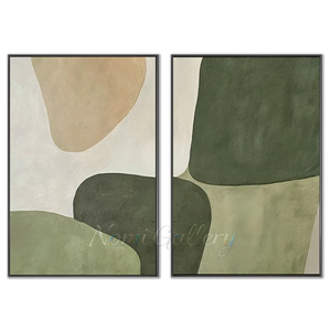 Beige-&-Green-Abstract-Wall-Art-Set-black-frame-02.webp