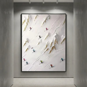 Dynamic Ski Slope Textured Art #NM655