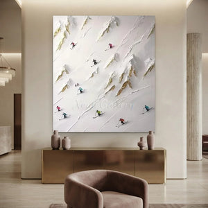 Dynamic Ski Slope Textured Art #NM655