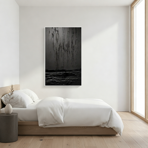 Minimalist Black Drip Texture Oil Painting - Handmade Abstract Art #SS058
