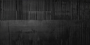 Modern Black Minimalist Textured Oil Painting #SS114