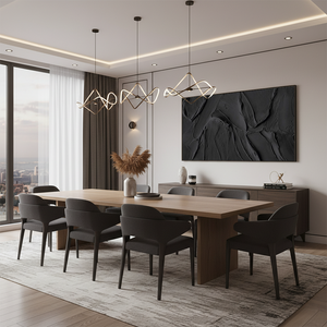 Large Black Impasto Textured Oil Painting #SS115