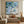 Handmade Abstract Blue Floral Blossom Impasto Canvas Wall Art #TC043