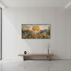 Handpainted Boho Mountain Landscape Oil Painting #SS290