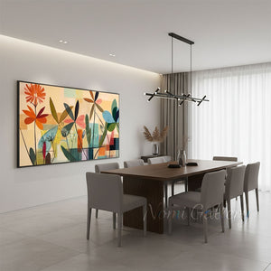 Modern Abstract Botanical Canvas Art | Handmade Oil Painting #SS292
