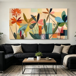 Modern Abstract Botanical Canvas Art | Handmade Oil Painting #SS292