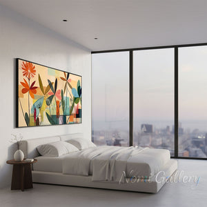 Modern Abstract Botanical Canvas Art | Handmade Oil Painting #SS292
