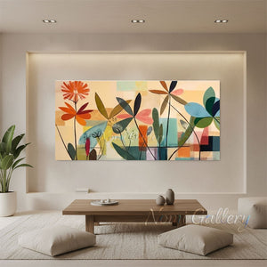 Modern Abstract Botanical Canvas Art | Handmade Oil Painting #SS292