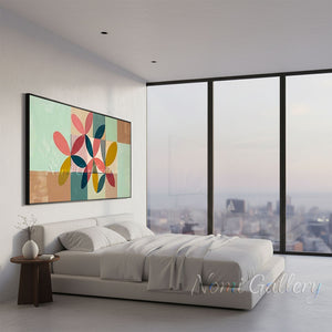 Minimalist Abstract Geometric Floral Oil Painting #SS293