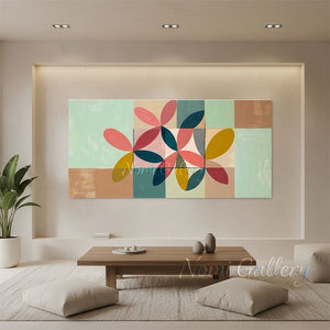 Minimalist Abstract Geometric Floral Oil Painting #SS293
