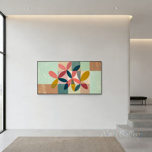 Minimalist Abstract Geometric Floral Oil Painting #SS293