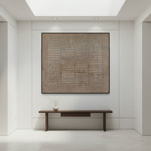 Geometric Brown Textured Wall Art | 3D Relief Abstract Painting #SS095