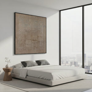 Geometric Brown Textured Wall Art | 3D Relief Abstract Painting #SS095
