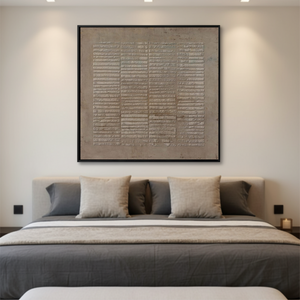 Geometric Brown Textured Wall Art | 3D Relief Abstract Painting #SS095