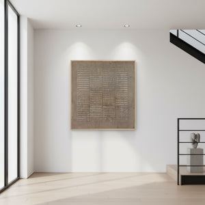 Geometric Brown Textured Wall Art | 3D Relief Abstract Painting #SS095